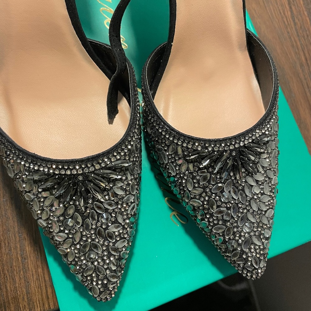 Silver and Black Pumps